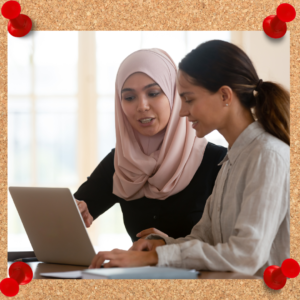 What is a mentor? Image depicts two women communicating over a computer.