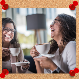 Creating a network can start with a simple cup of coffee, as the photo shows.