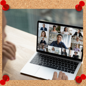 Improving teamwork is an important consideration to add to your retention strategy. The image depicts a team communicating via video.